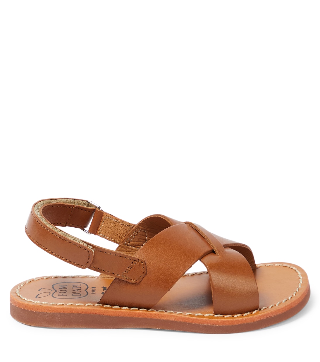 Sandalen Plage-Stitch Cross aus Leder | Pom d'Api