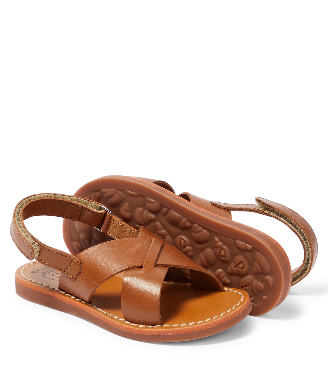 Sandalen Plage-Stitch Cross aus Leder | Pom d'Api