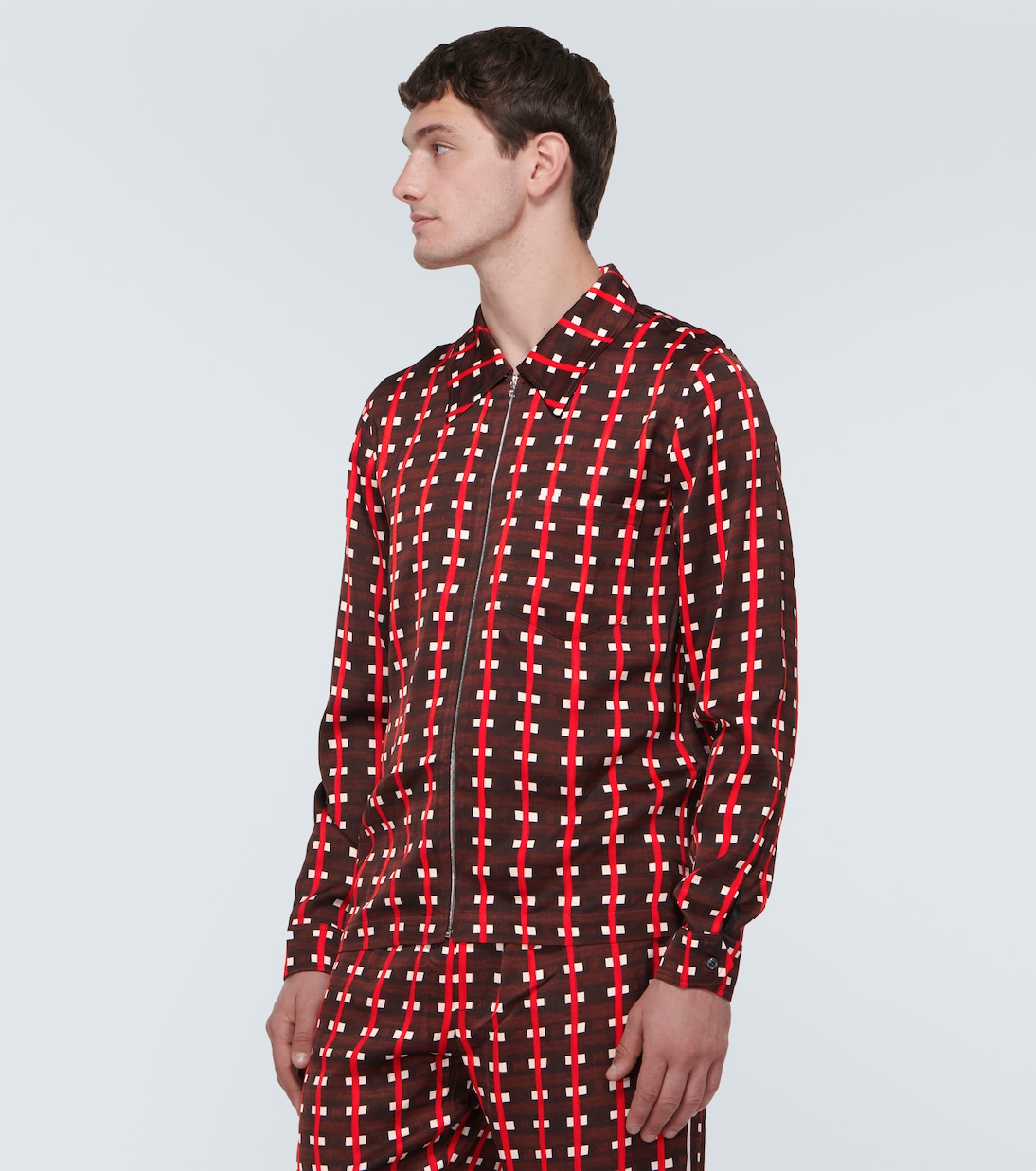 x Lubaina Himid - Giacca blouson a quadri | Wales Bonner