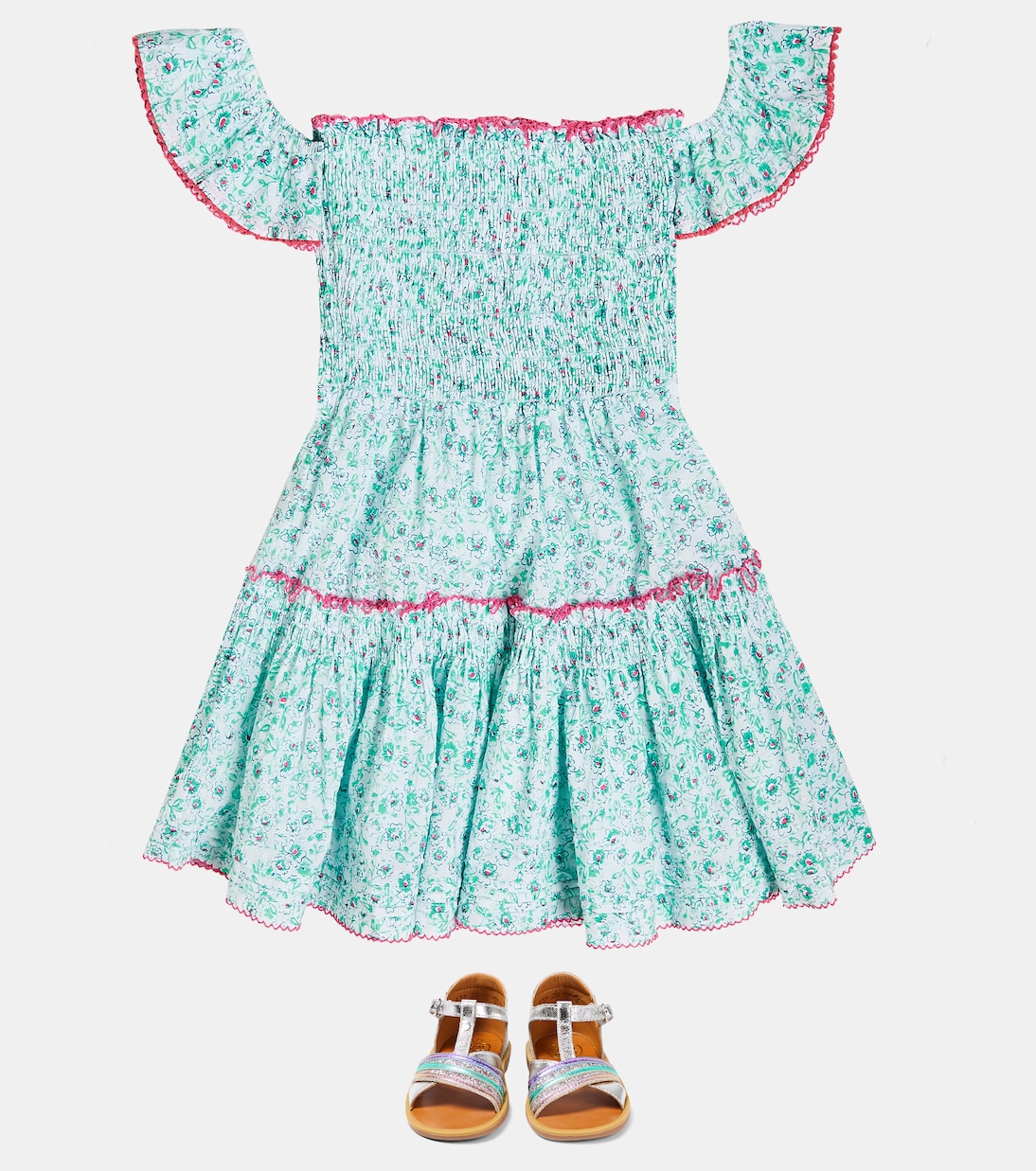 Bedrucktes Kleid Aurora aus Baumwolle | Poupette St Barth Kids