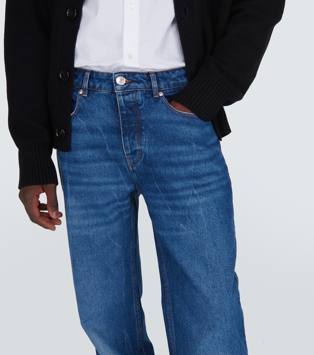 Jeans regular con effetto candeggiato | Ami Paris