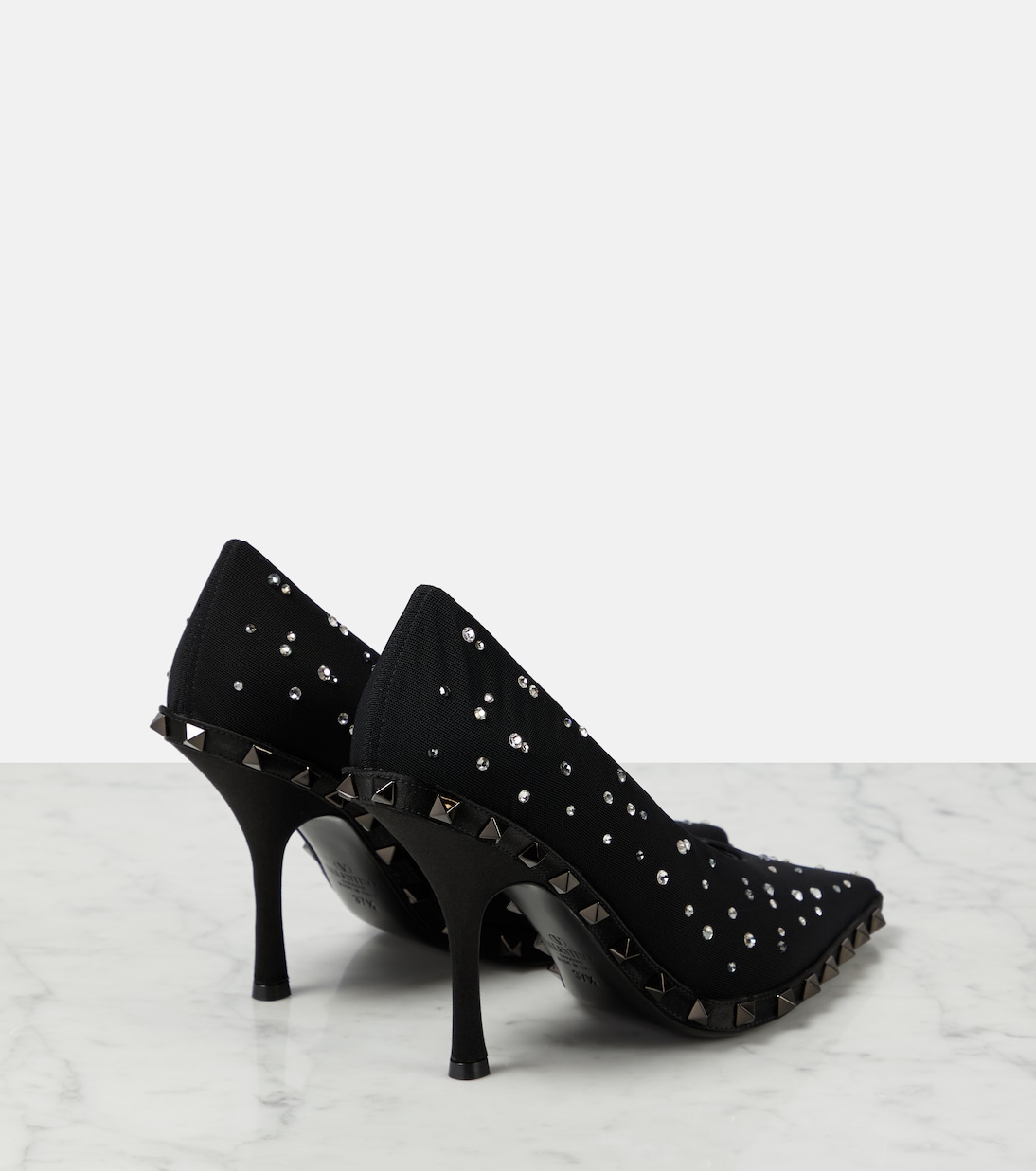 Pumps Rockstud in mesh con cristalli | Valentino Garavani