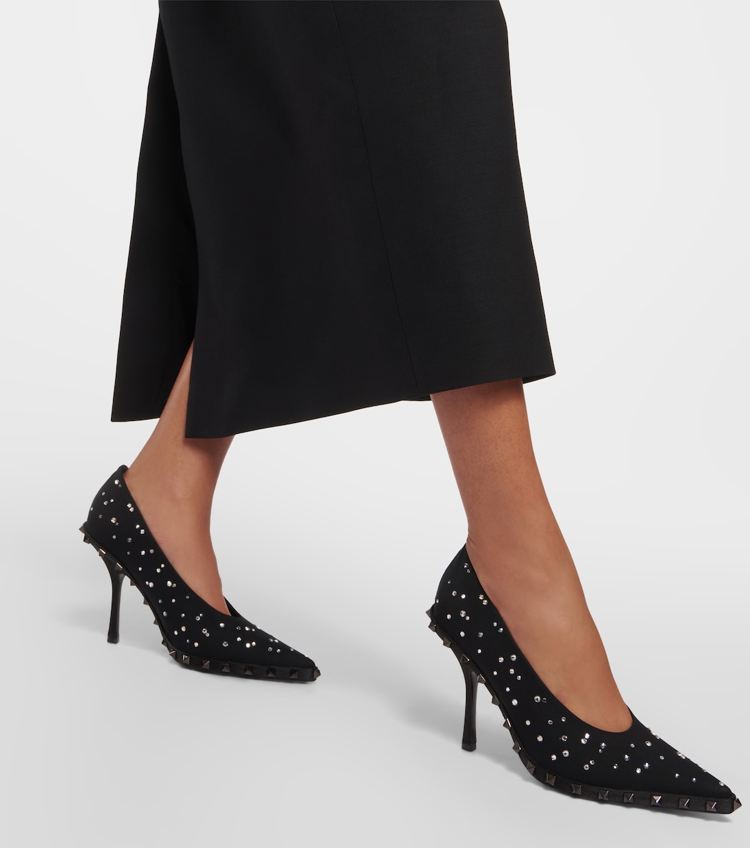 Pumps Rockstud in mesh con cristalli | Valentino Garavani