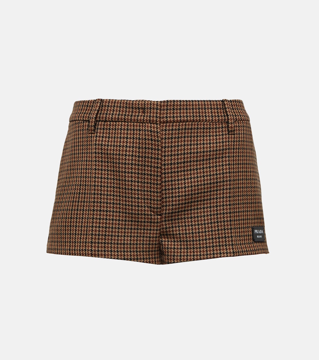 Houndstooth virgin wool shorts | Prada