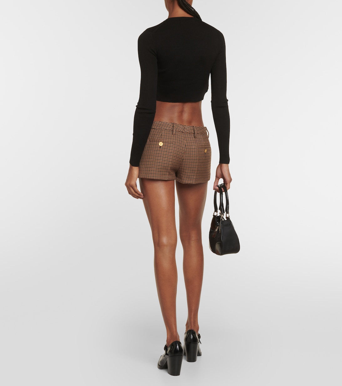 Houndstooth virgin wool shorts | Prada