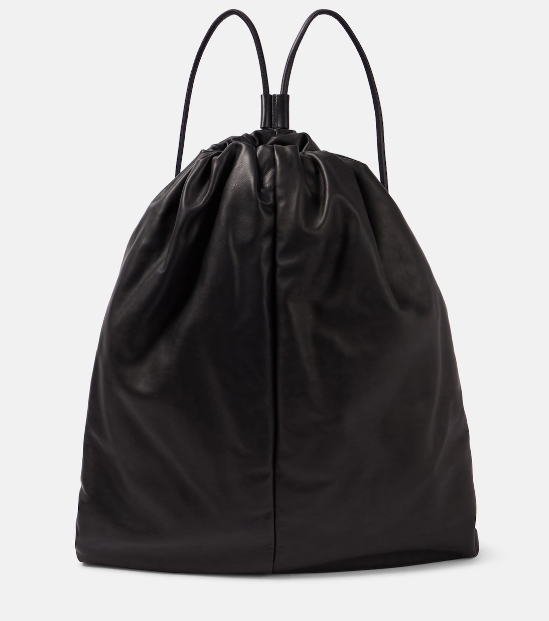 Puffy Medium leather backpack in black The Row Mytheresa
