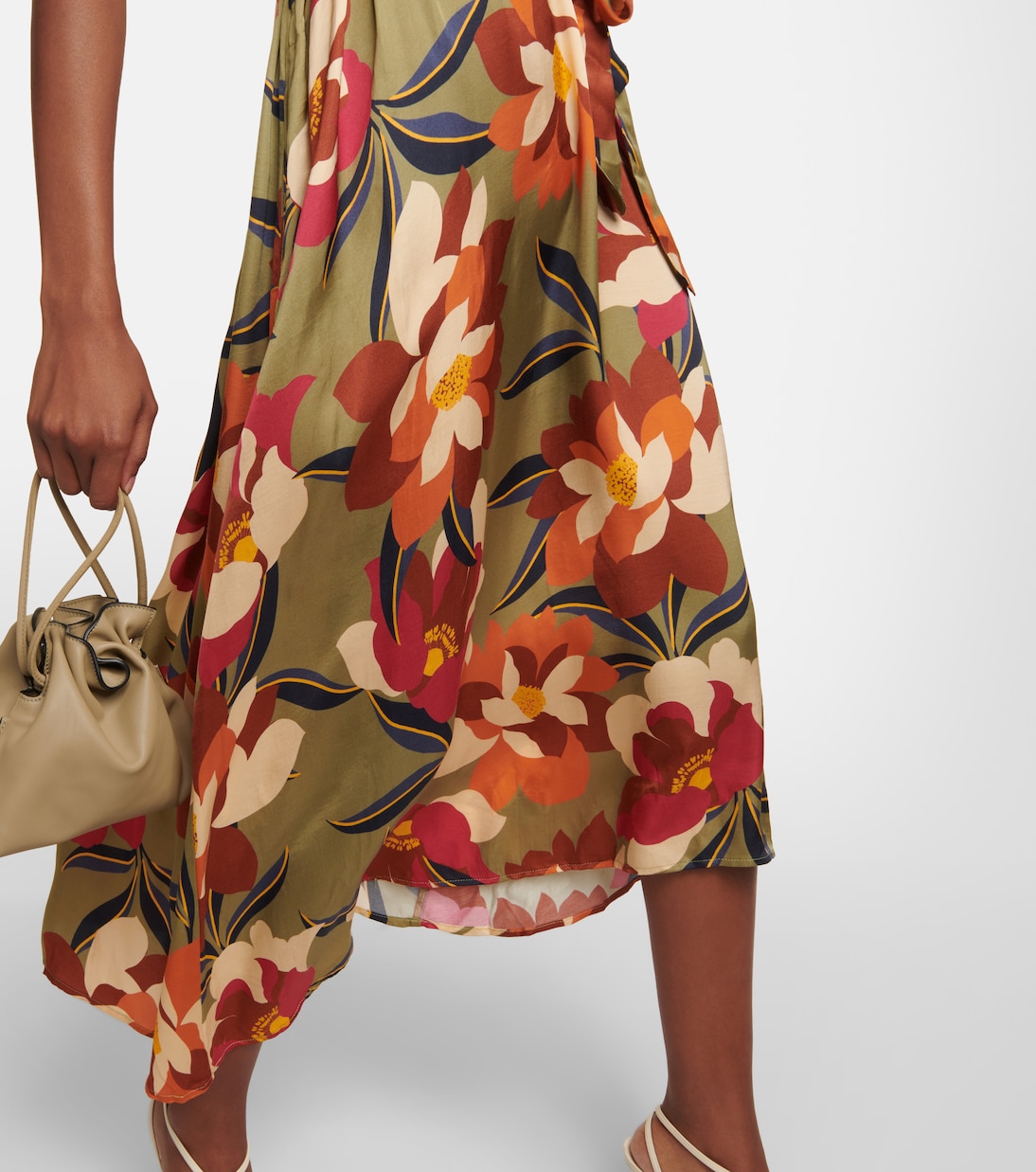Francie printed satin midi dress | Velvet