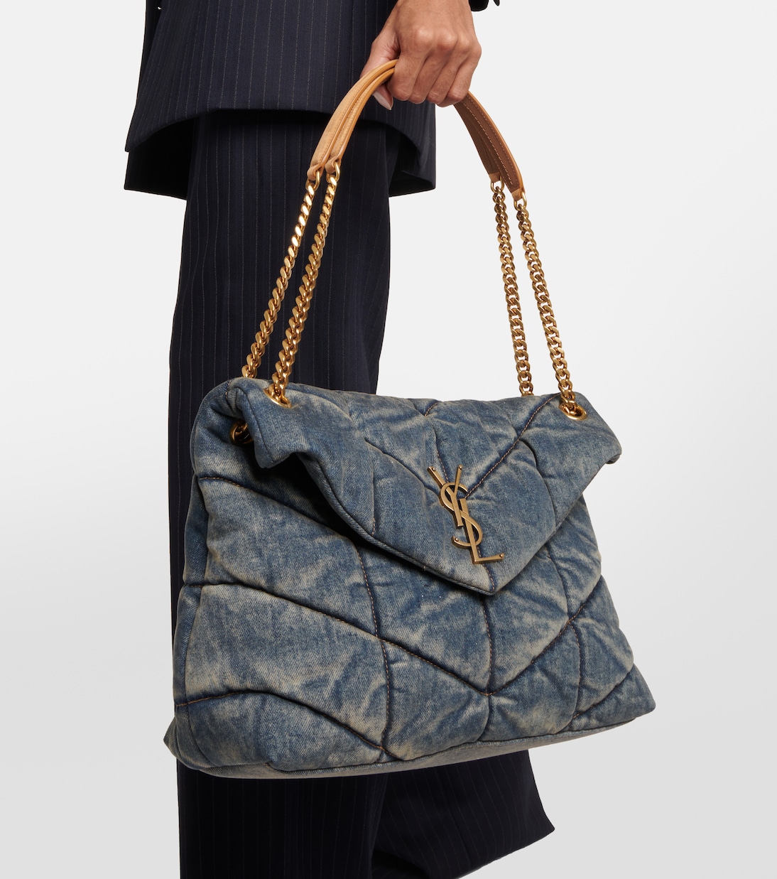 Sac Puffer Medium en jean | Saint Laurent