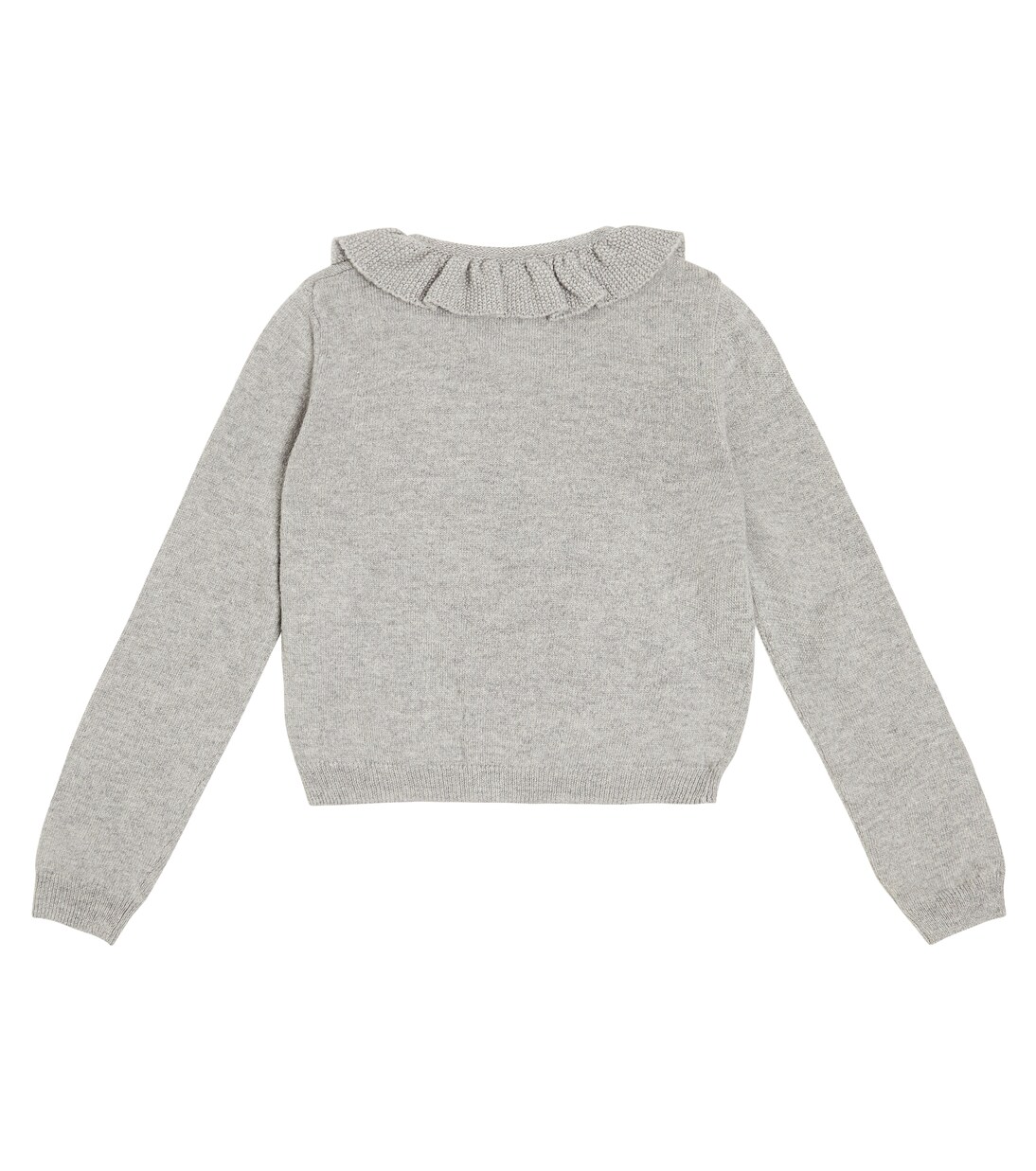 Ruffle-trimmed wool cardigan | Il Gufo