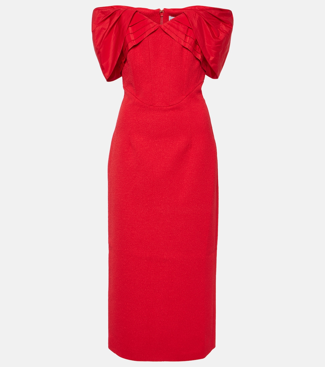 Chiara off-shoulder crêpe midi dress | Rebecca Vallance