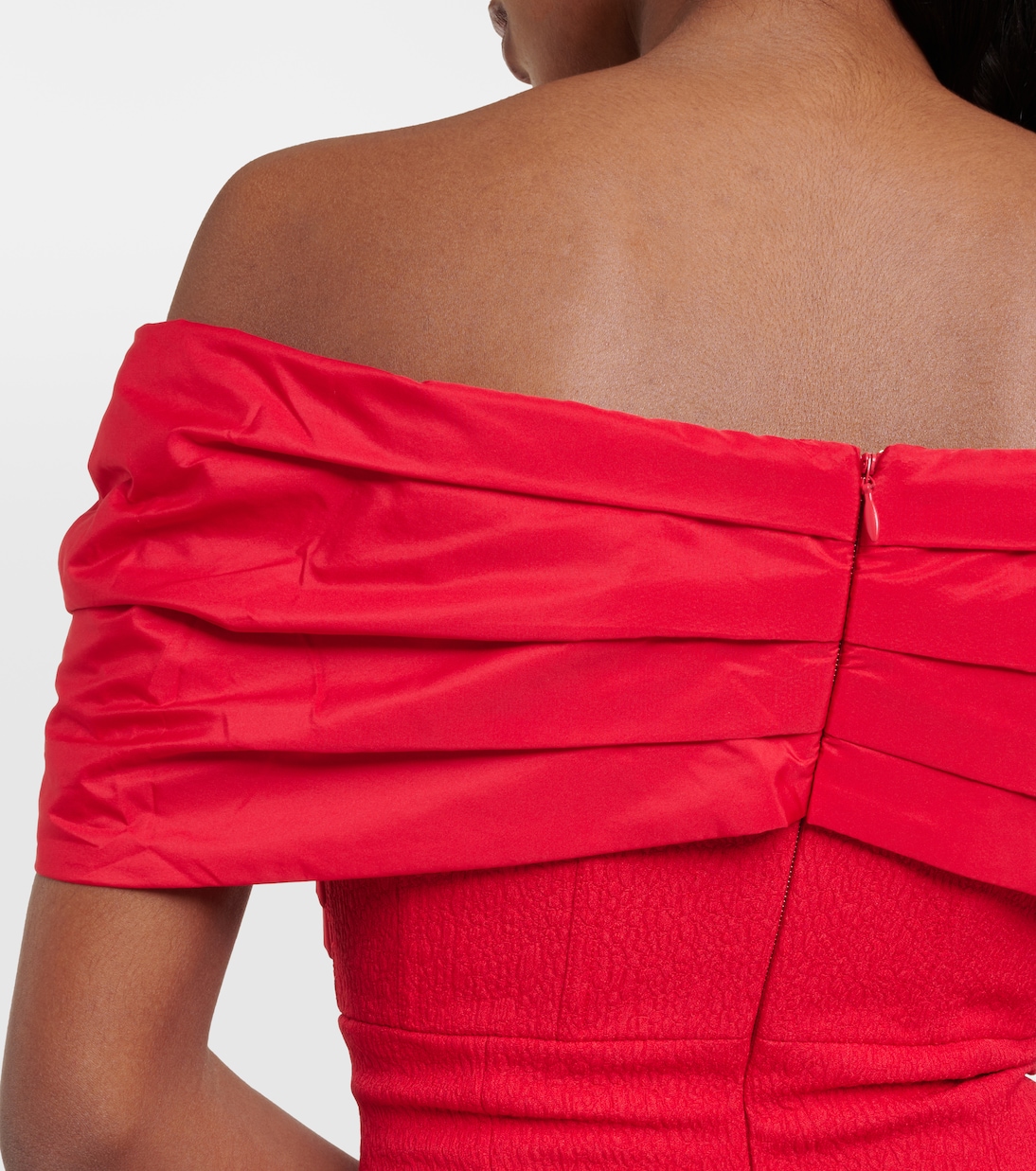 Chiara off-shoulder crêpe midi dress | Rebecca Vallance