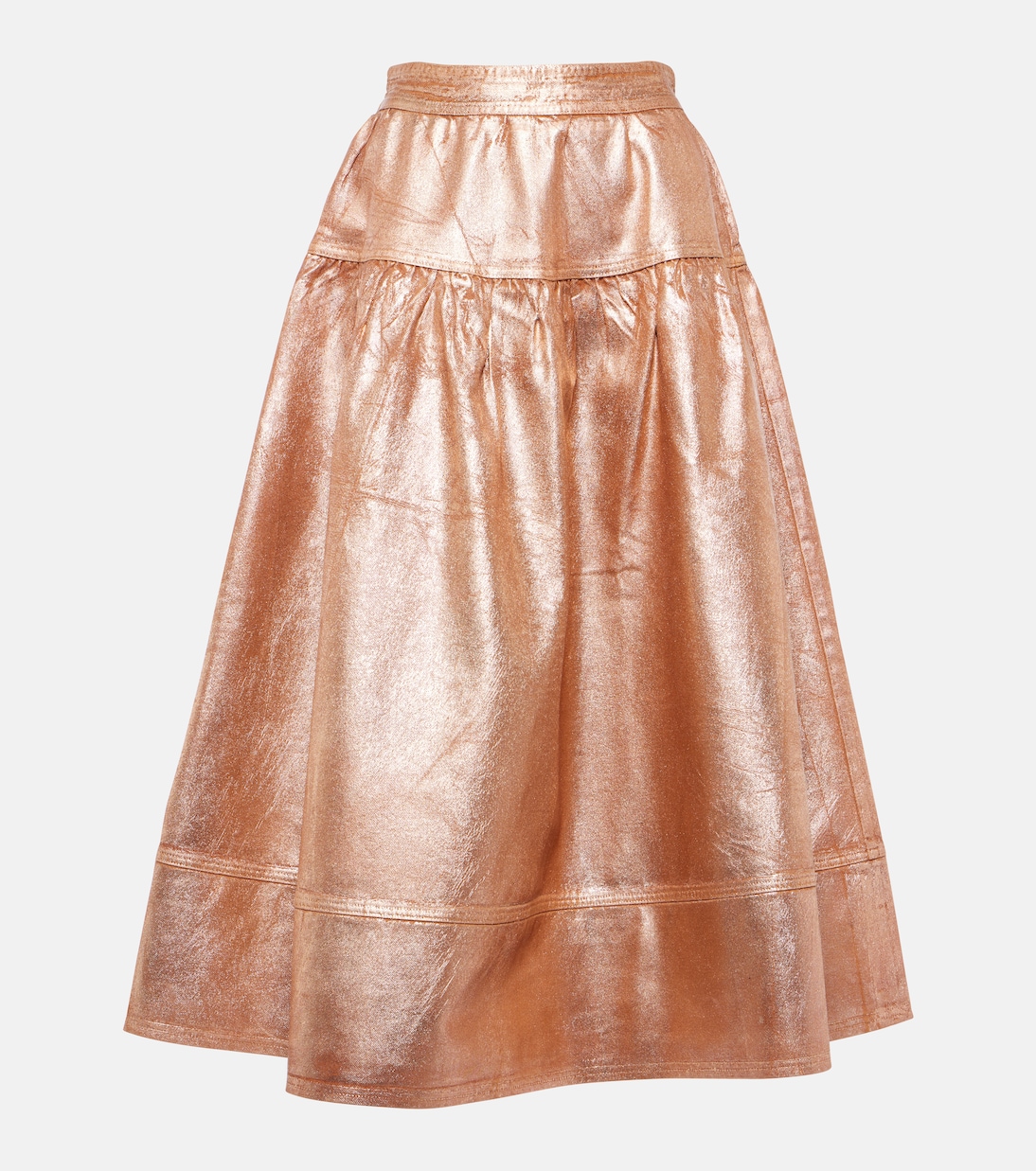 Astrid foiled denim midi skirt | Ulla Johnson