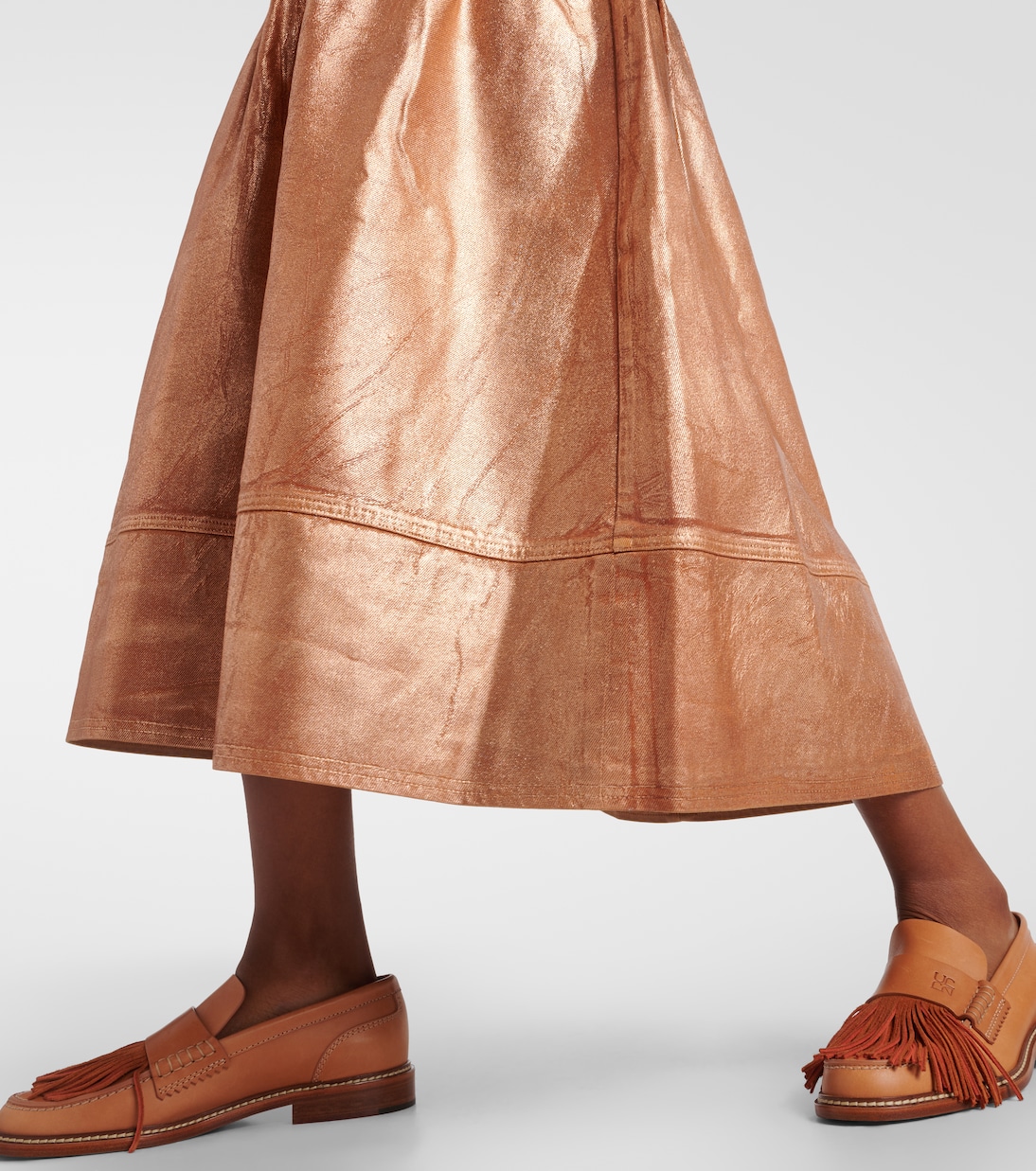 Astrid foiled denim midi skirt | Ulla Johnson