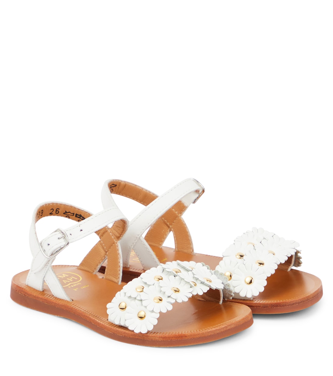Sandalen Plagette Flo aus Leder | Pom d'Api