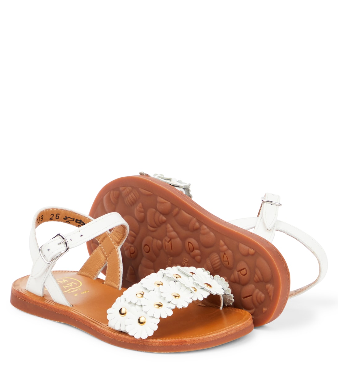 Sandalen Plagette Flo aus Leder | Pom d'Api