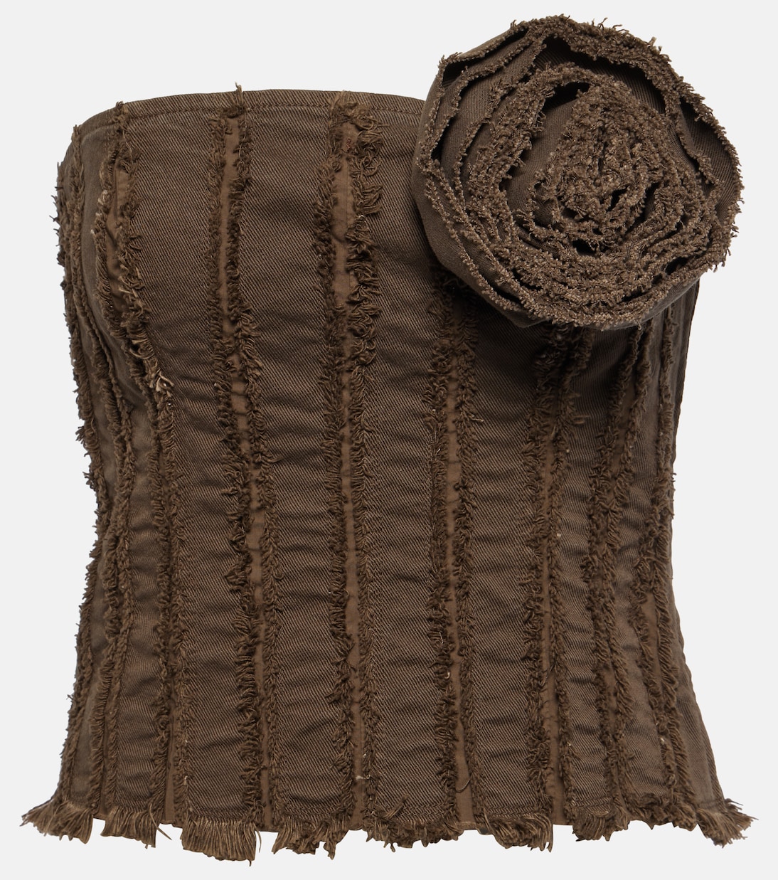 Corsetto di jeans con applicazione floreale | Blumarine