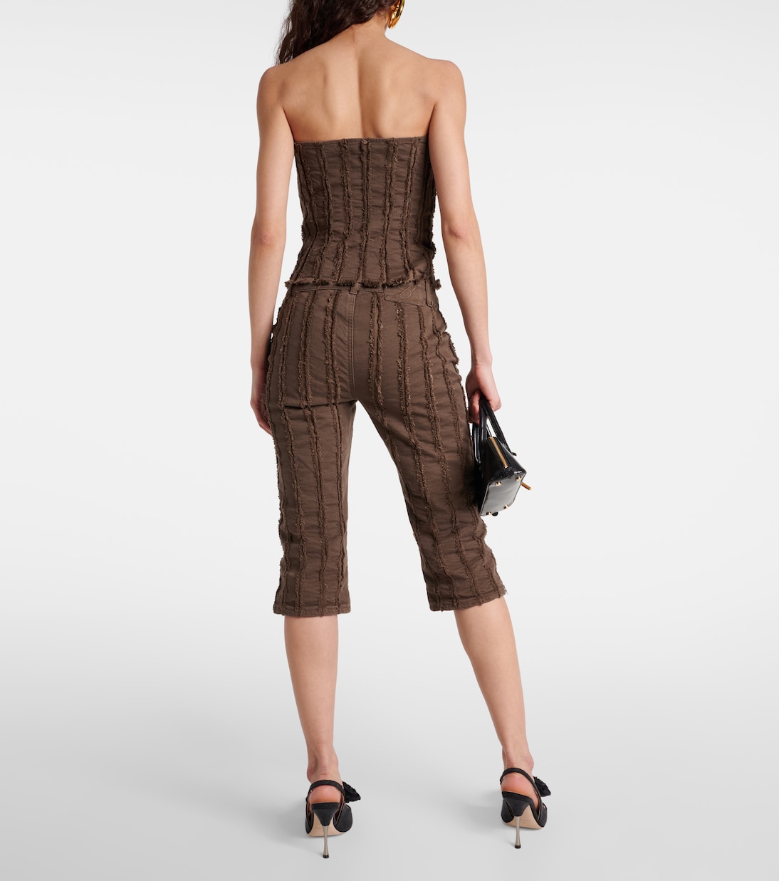 Corsetto di jeans con applicazione floreale | Blumarine
