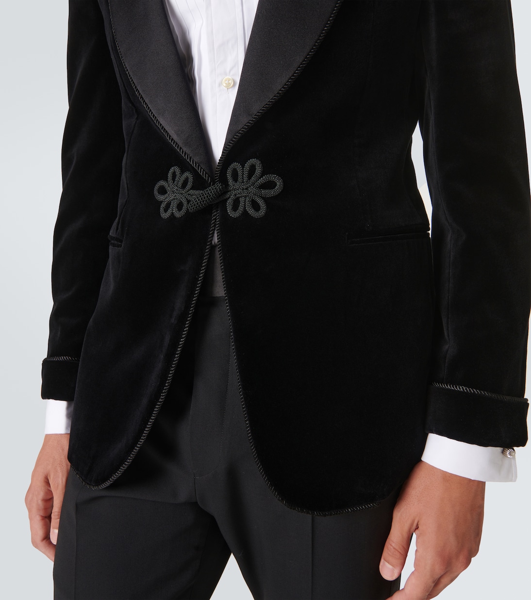 Cotton velvet blazer in black Ralph Lauren Purple Label Mytheresa