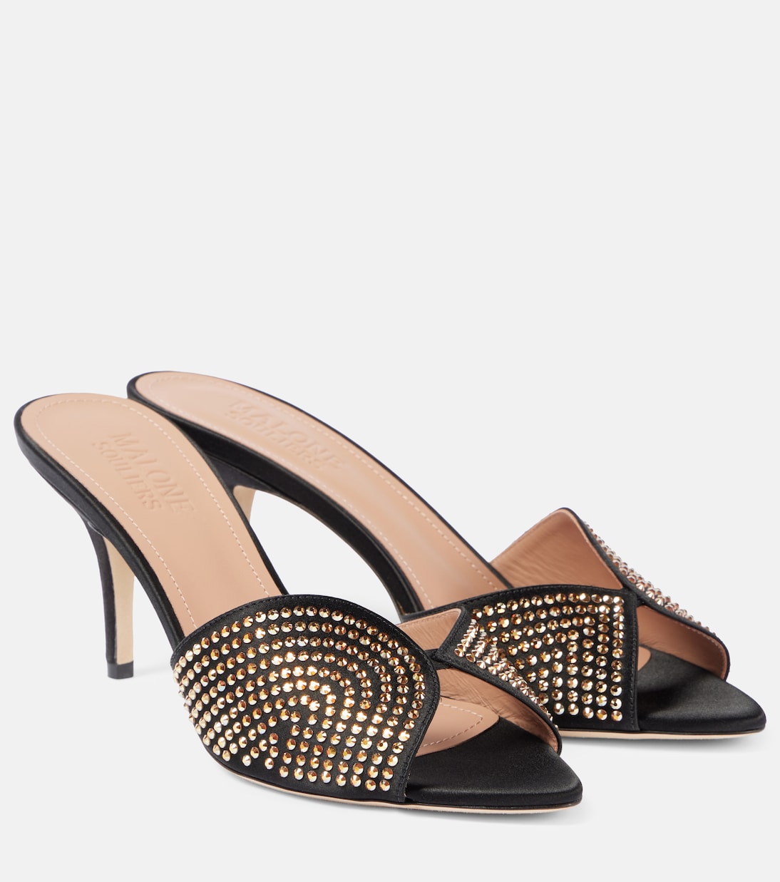Mules Grazia 70 en satin à ornements | Malone Souliers