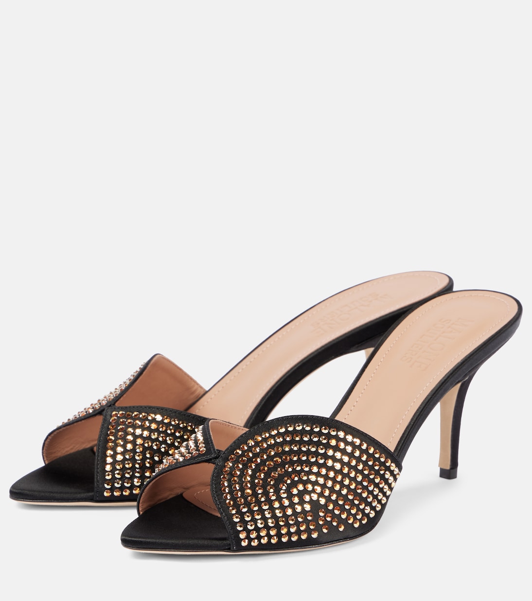 Mules Grazia 70 en satin à ornements | Malone Souliers