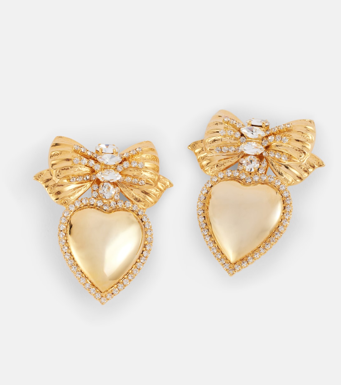 Boucles d’oreilles clip Heart à cristaux | Alessandra Rich