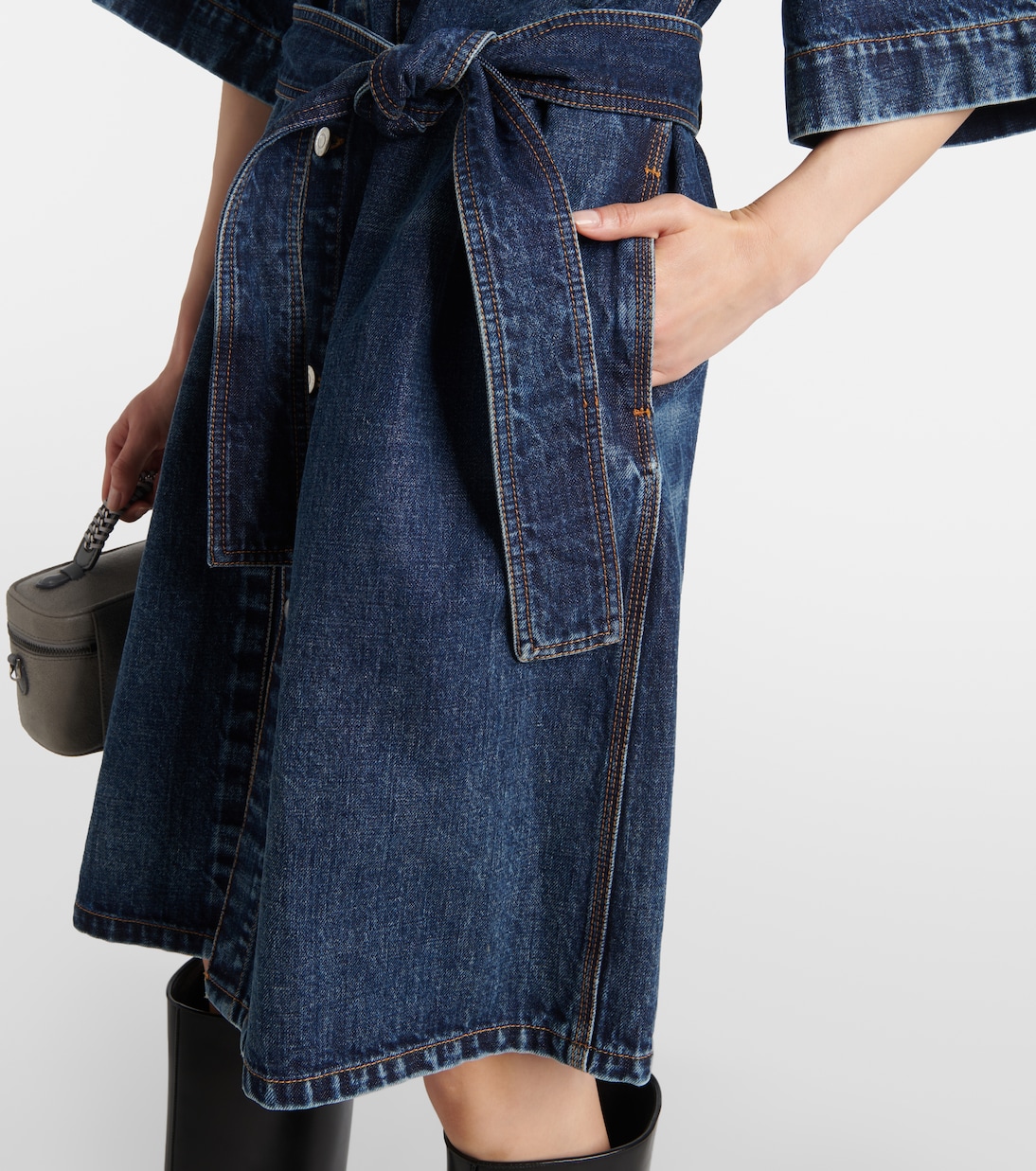 Corduroy-trimmed denim minidress | Stella McCartney