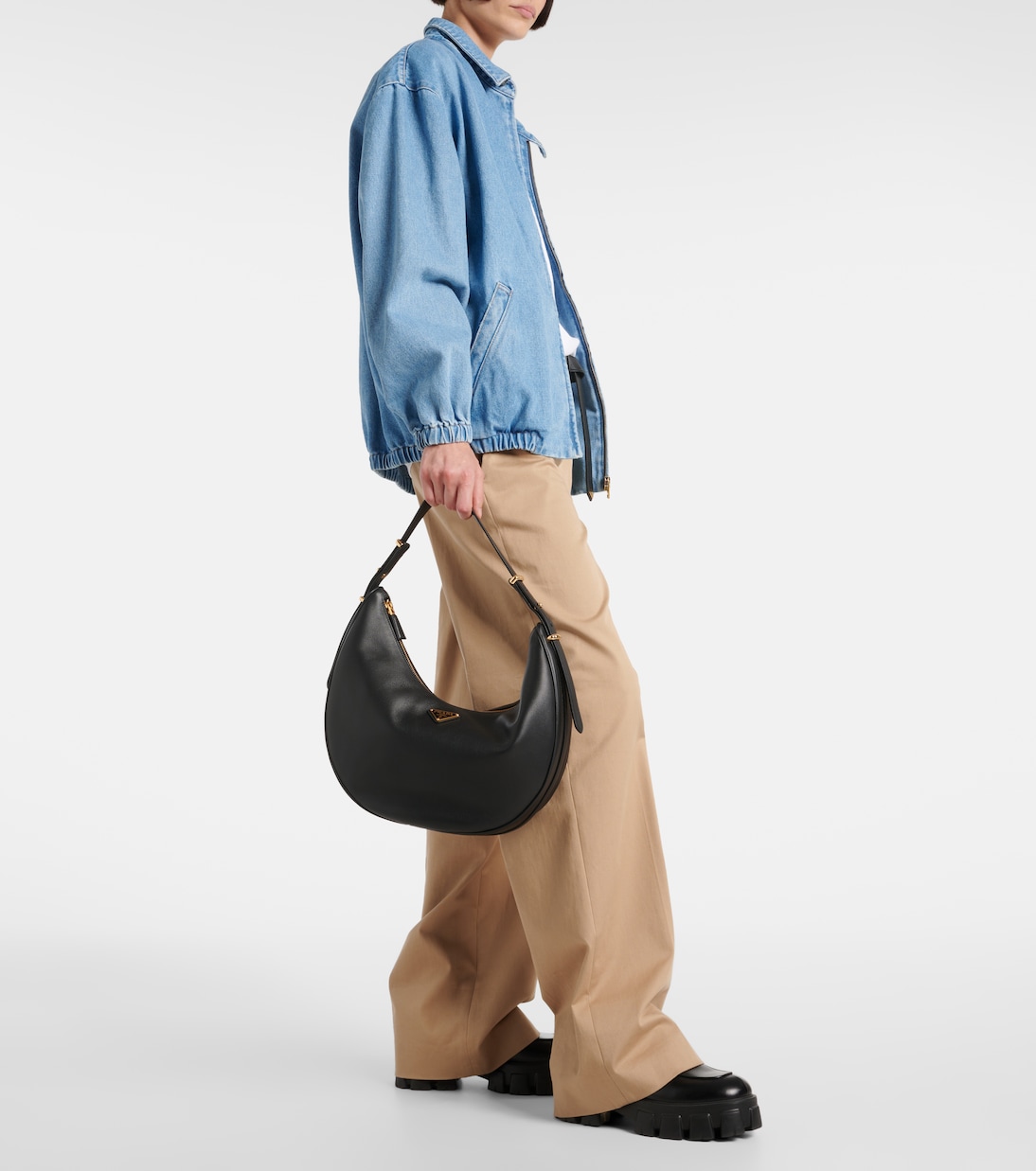 Borsa a spalla Arque Large in pelle | Prada