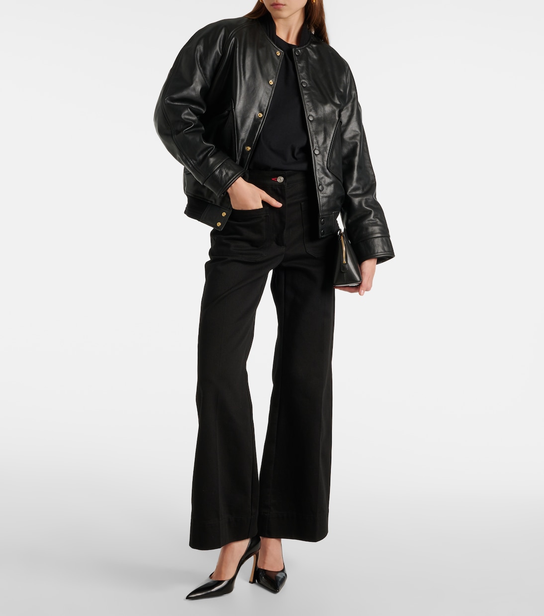 Leather varsity jacket | Victoria Beckham