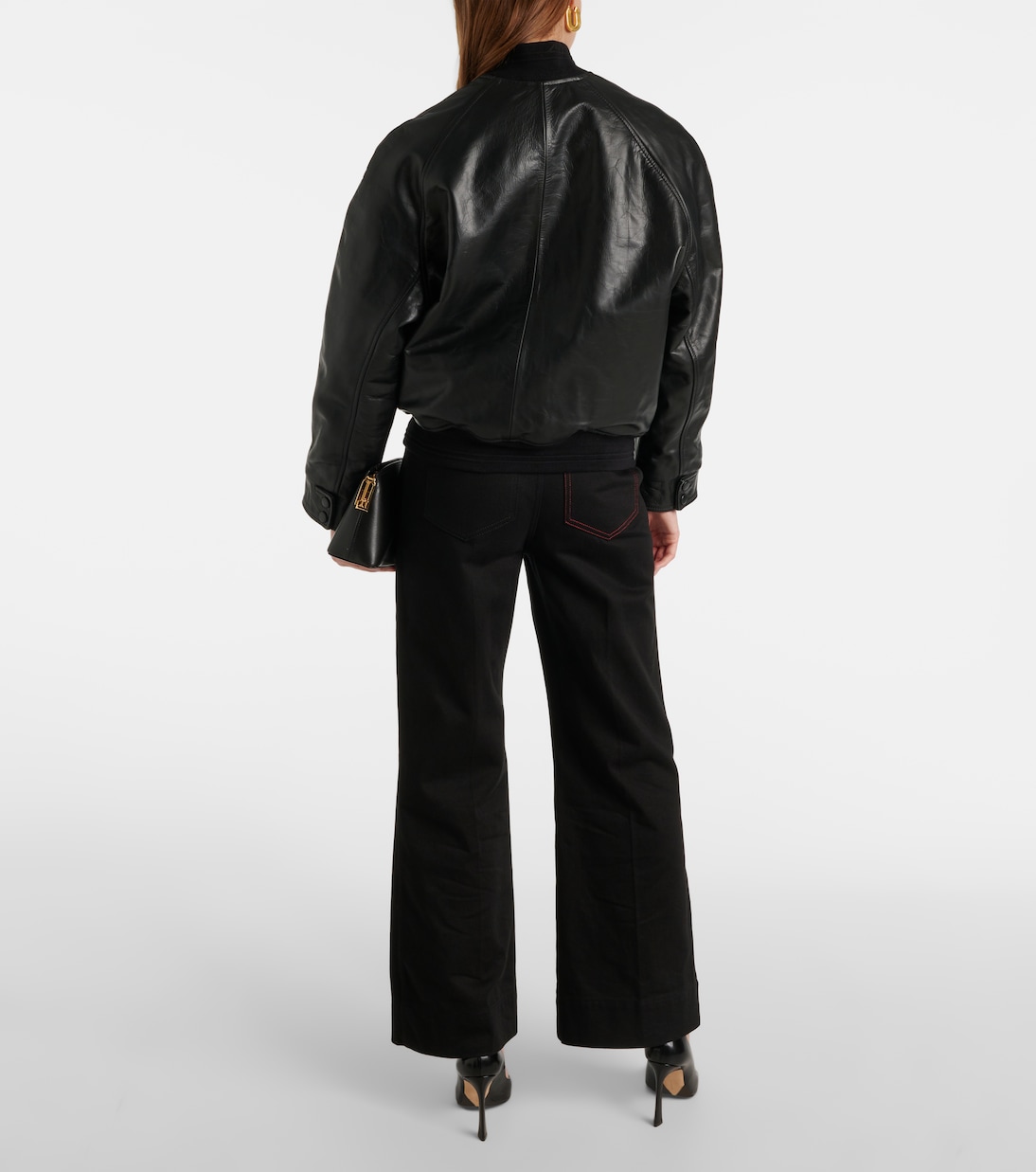 Leather varsity jacket | Victoria Beckham