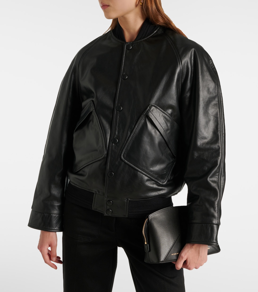 Leather varsity jacket | Victoria Beckham