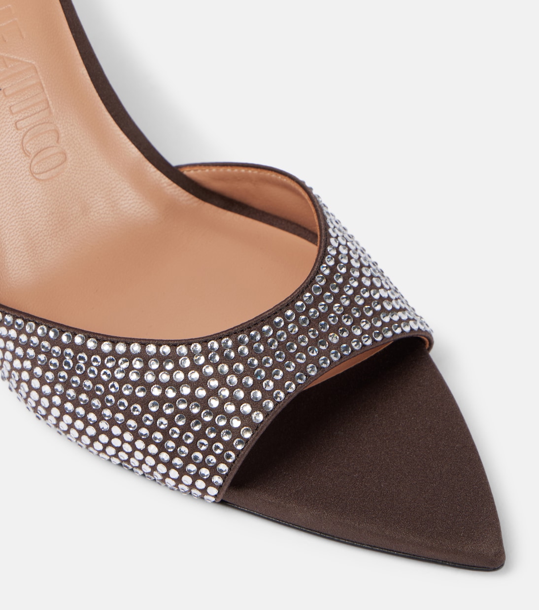 Mules Ester 95 in raso con cristalli | The Attico