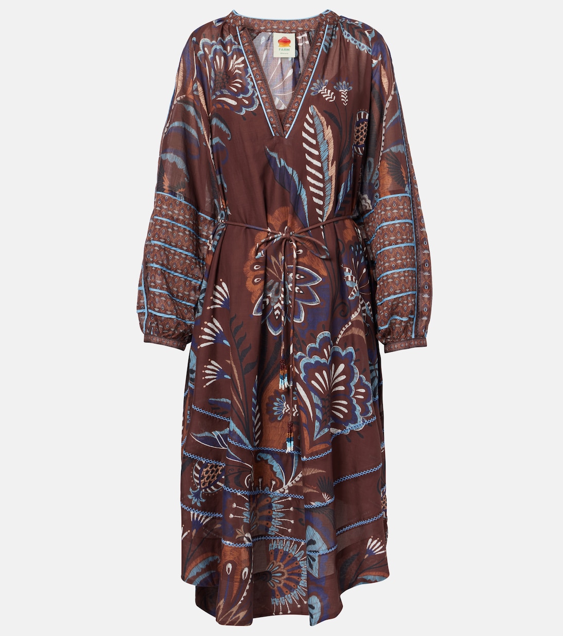 Abito lungo Delicate Garden Brown | Farm Rio