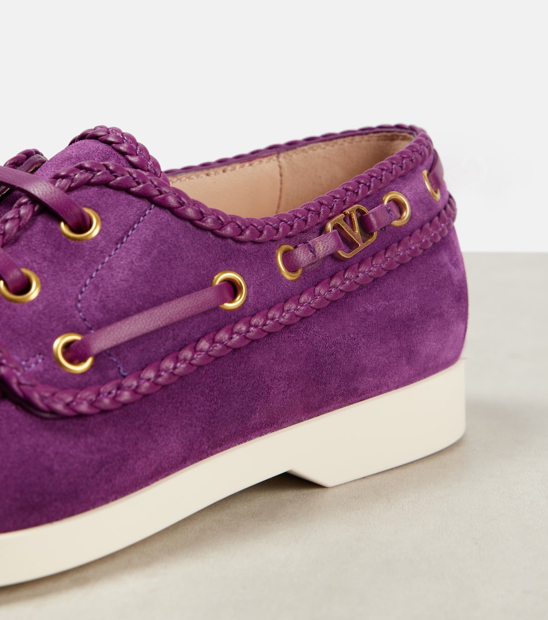 Scarpe da barca in pelle scamosciata Valentino Garavani Palm Avenue - Stile giovane e moderno