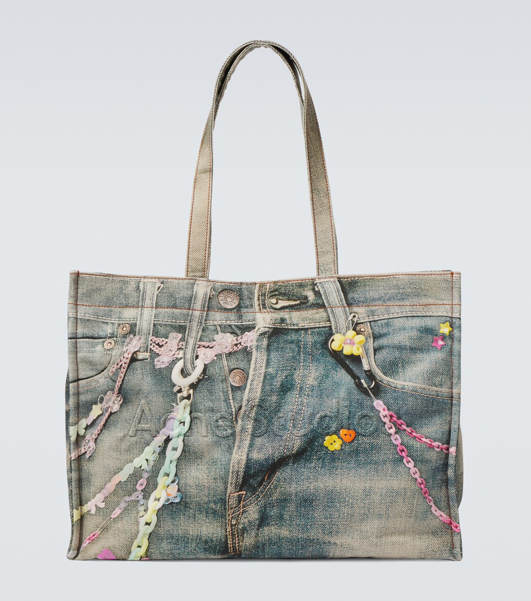 Logo trompe l'œil canvas tote bag | Acne Studios