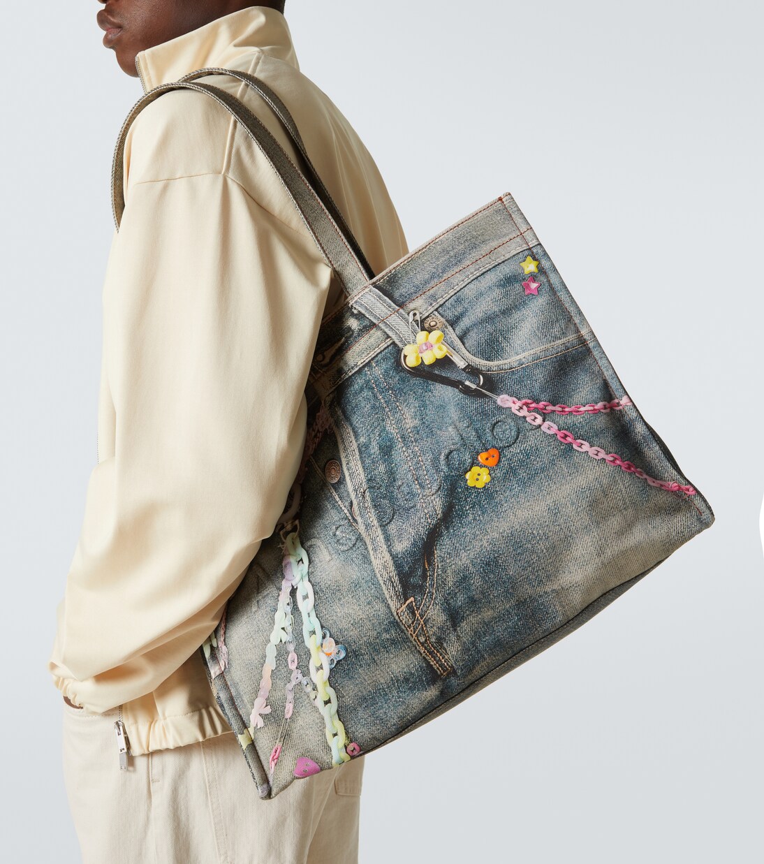 Logo trompe l'œil canvas tote bag | Acne Studios
