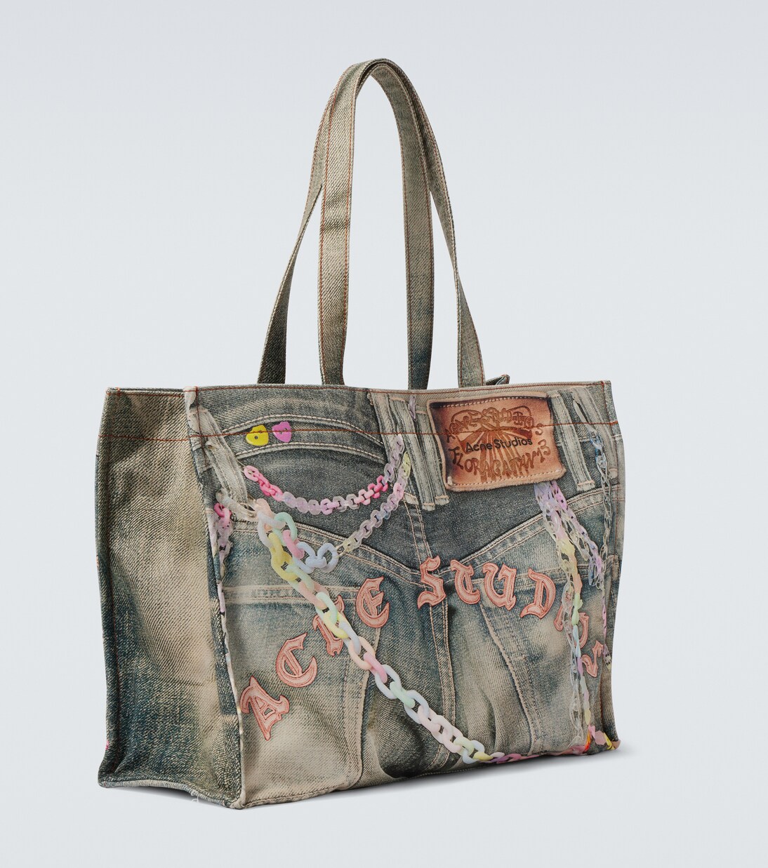Logo trompe l'œil canvas tote bag | Acne Studios