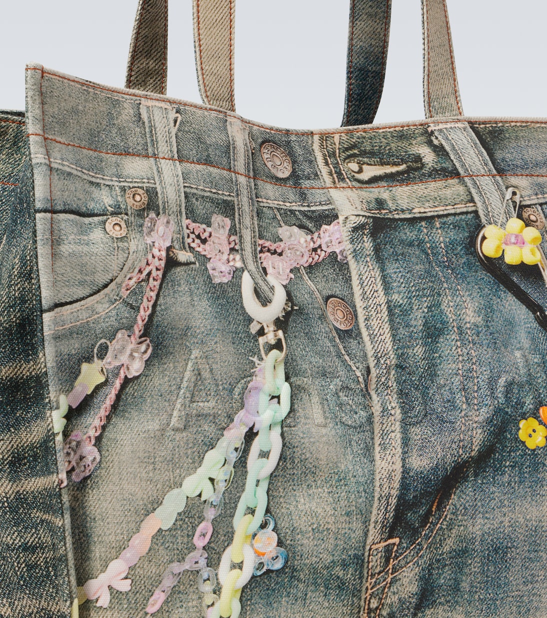 Logo trompe l'œil canvas tote bag | Acne Studios