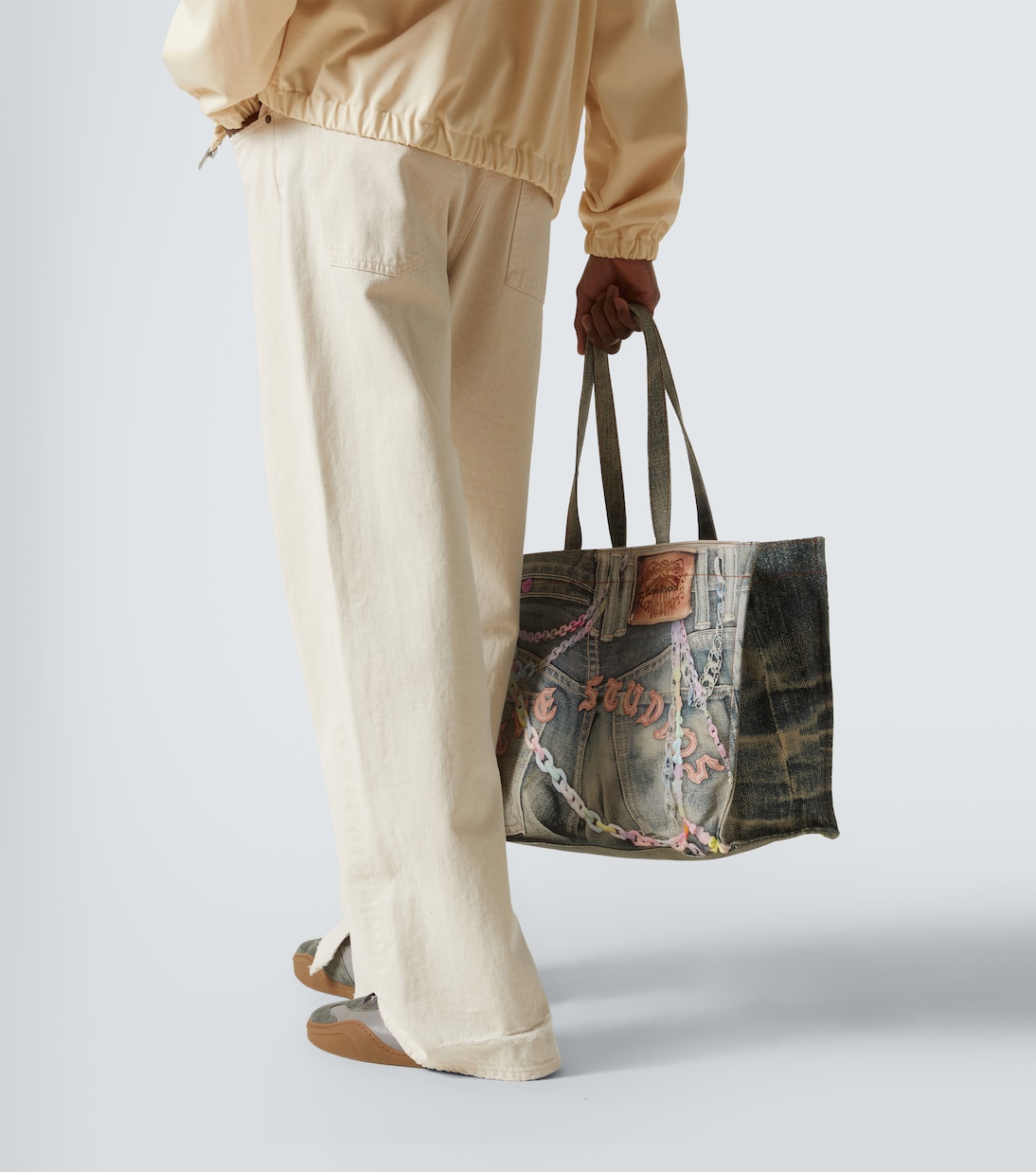 Logo trompe l'œil canvas tote bag | Acne Studios
