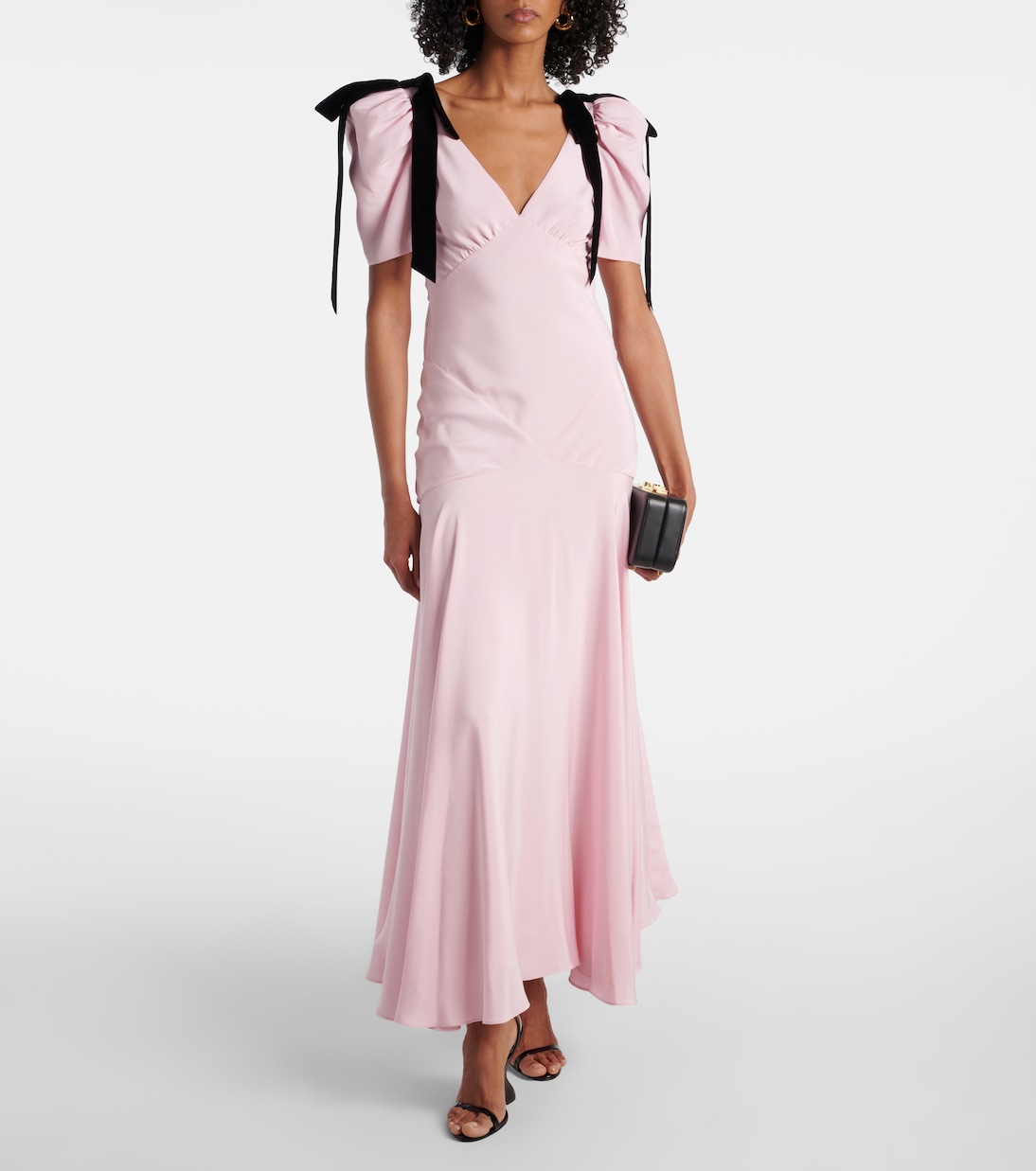 Vestido de fiesta de crepé de seda con lazo | Rodarte