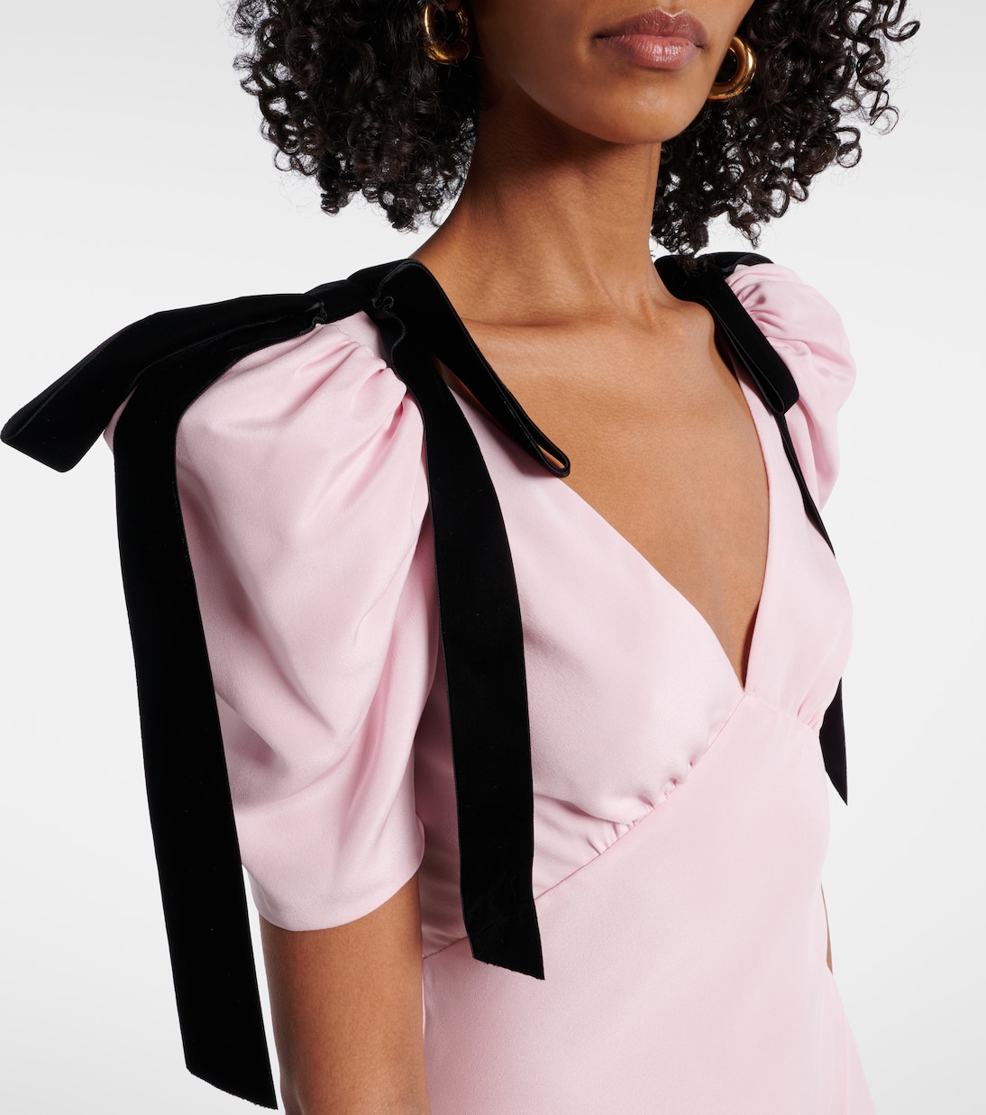 Vestido de fiesta de crepé de seda con lazo | Rodarte