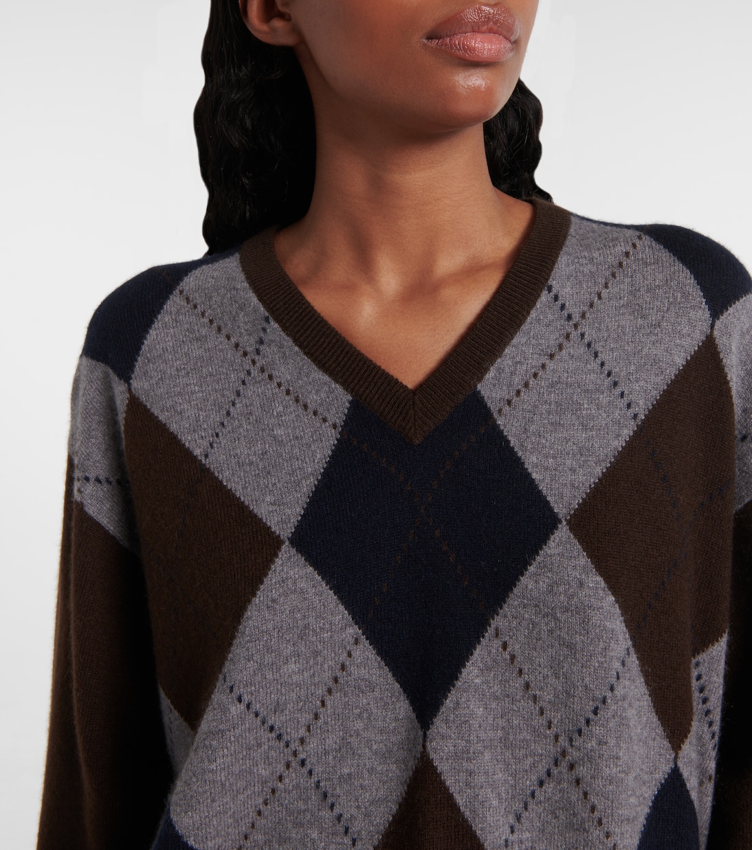 Pullover in jacquard di cashmere | Prada