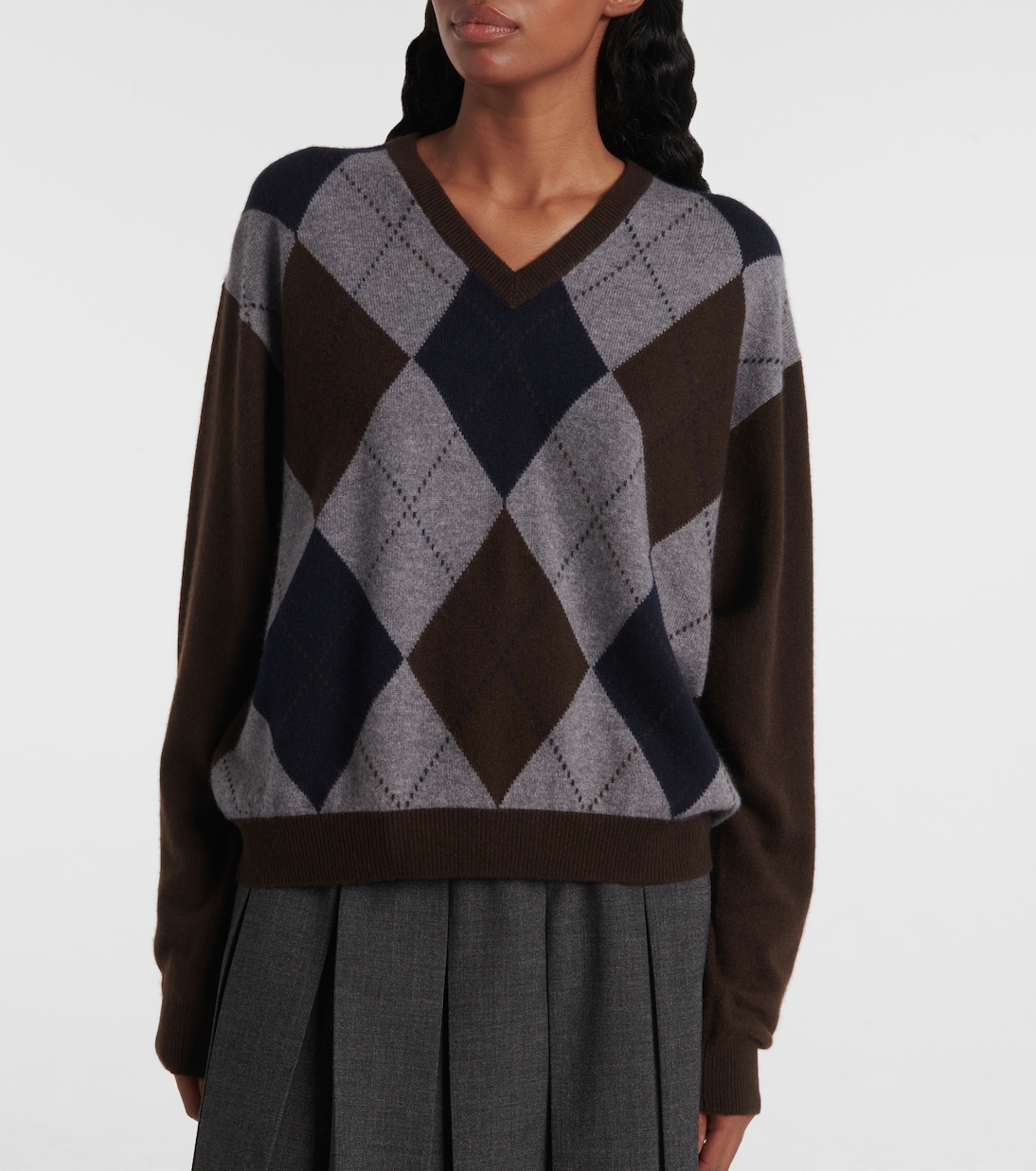 Pullover in jacquard di cashmere | Prada