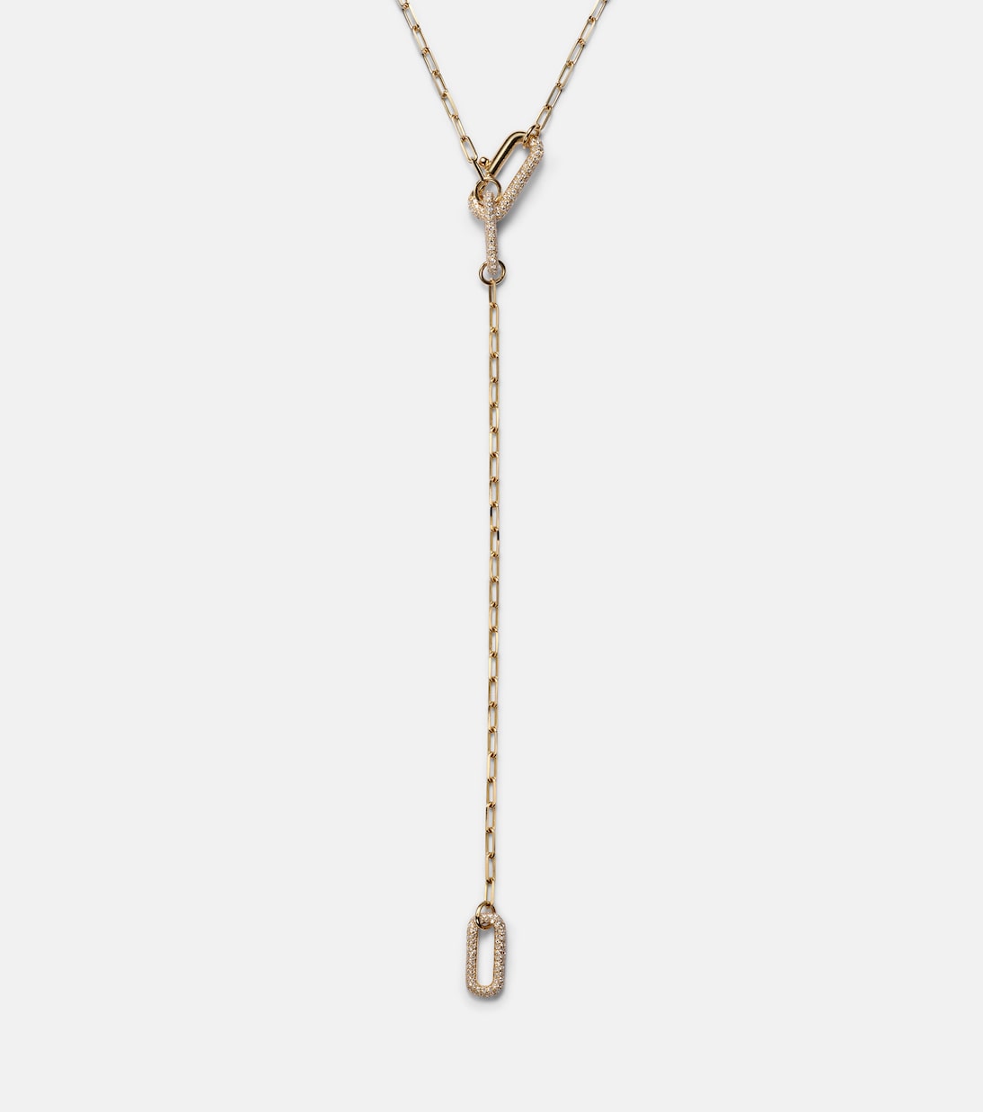 Collana in oro 18kt con diamanti e dettagli a maglie intrecciate - Stile giovane e raffinato