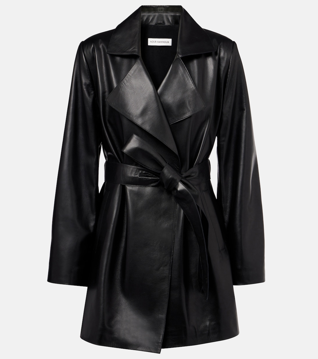 Cappotto a portafoglio Kerri in pelle | Nour Hammour