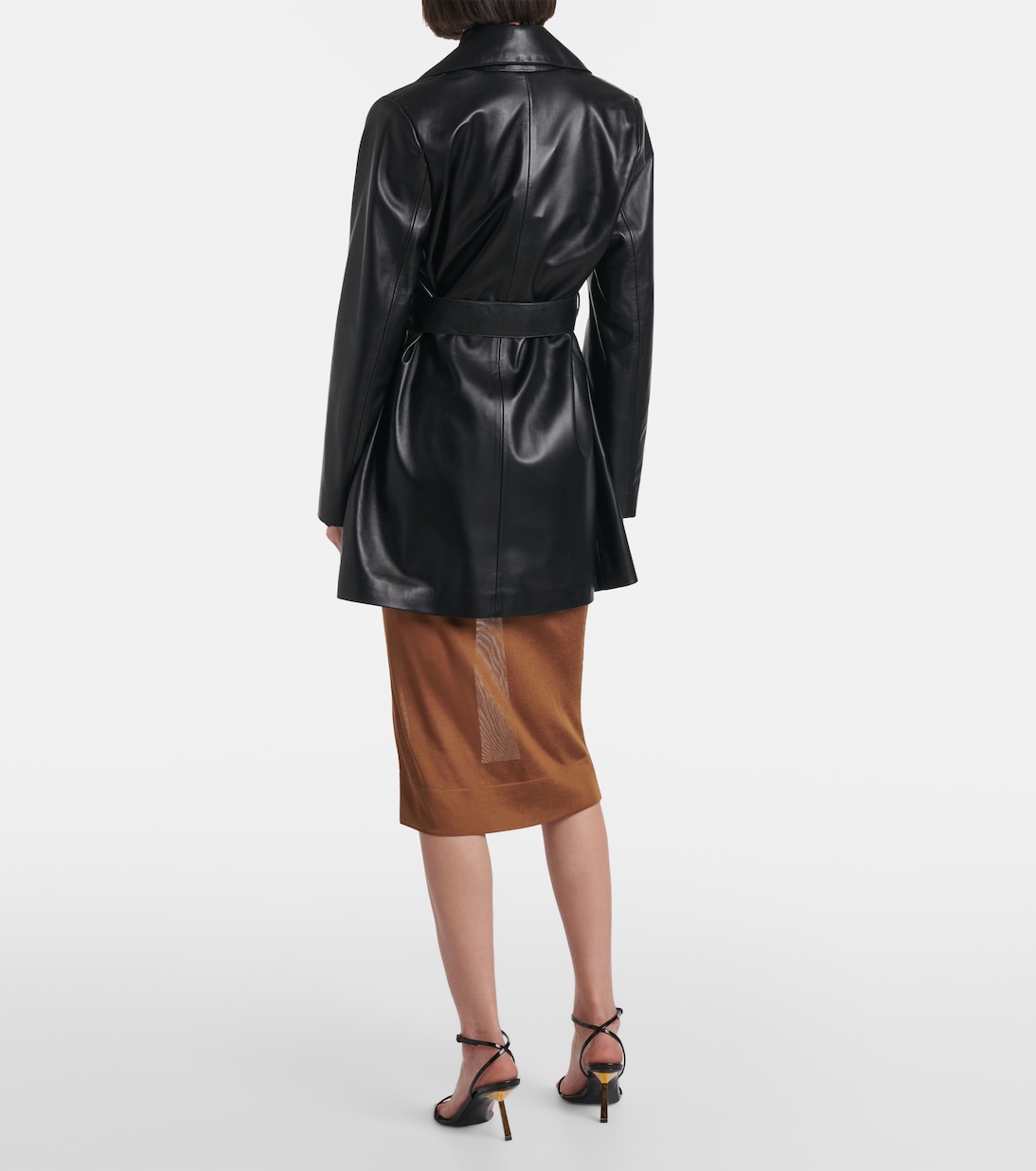 Cappotto a portafoglio Kerri in pelle | Nour Hammour
