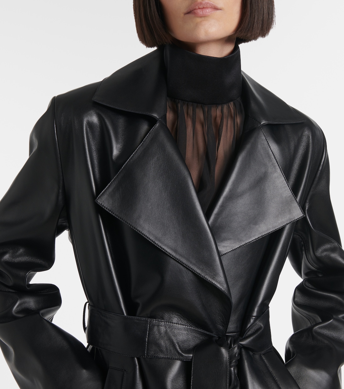 Cappotto a portafoglio Kerri in pelle | Nour Hammour