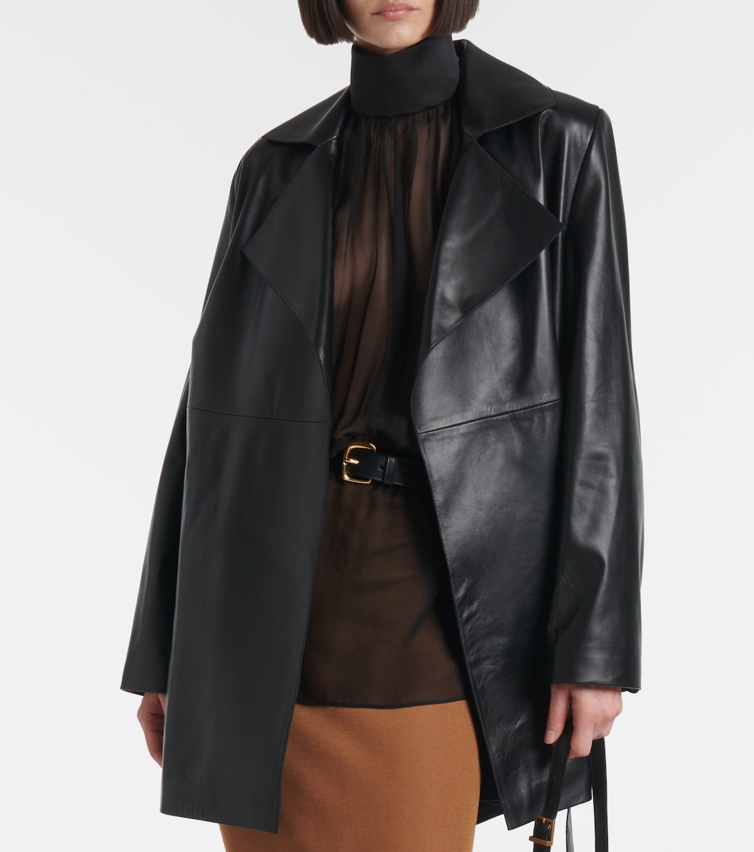 Cappotto a portafoglio Kerri in pelle | Nour Hammour