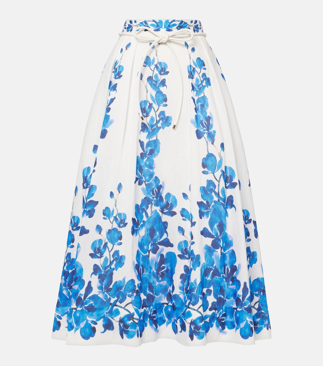 Jupe midi Orchid Blues à fleurs | Rebecca Vallance