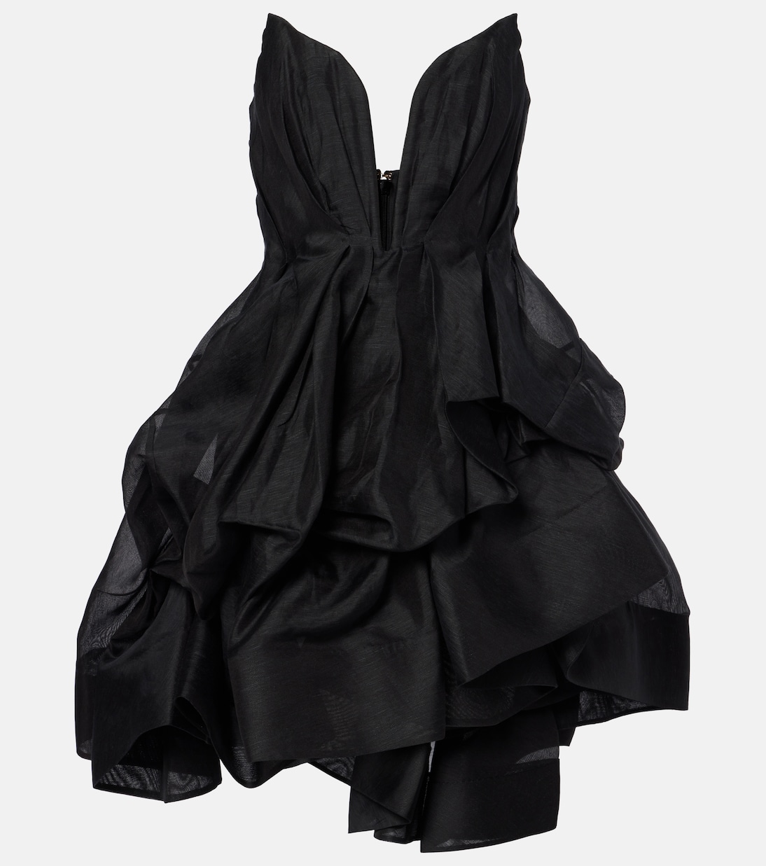 Illuminate draped linen and silk minidress | Zimmermann
