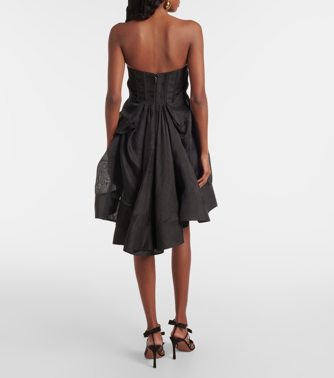 Illuminate draped linen and silk minidress | Zimmermann